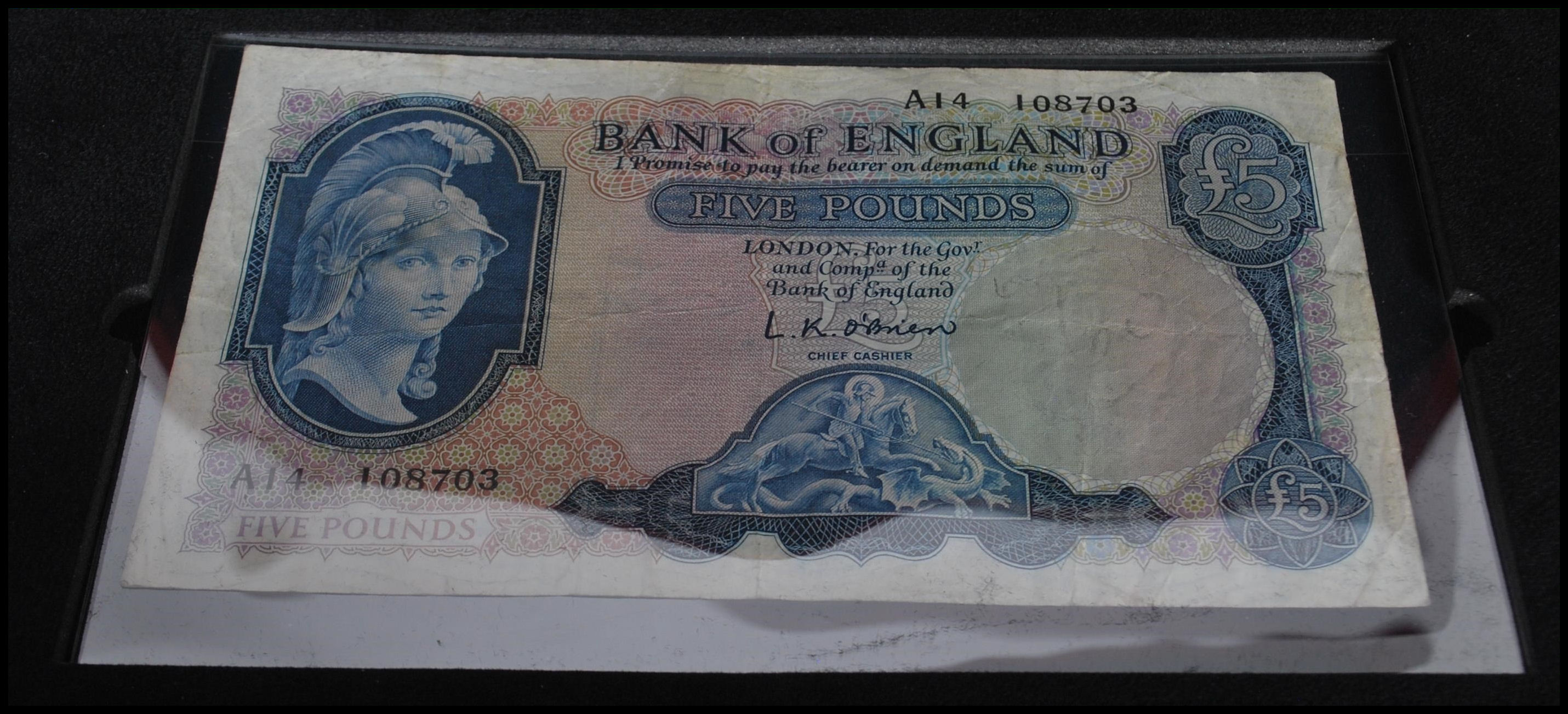 BRITANNIA THE COIN AND BANKNOTE TRIBUTE SET with a certificate, in a fitted case, blue Bank of - Image 5 of 12