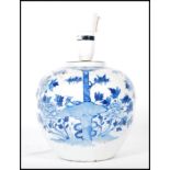 A decorative Chinese  19th Century blue and white glazed ginger jar converted in to a table lamp,