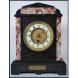 Horse Racing Interest. A Victorian 19th century mantel clock inset 24 hour movement. Unusual