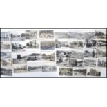 UK Postcard accumulation (x980) of the desirable Real Black & White Photographic type. Small size (