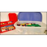 A collection of Circa 1970's / 1980's loose lego pieces, including bricks, plates, trees, wheels,