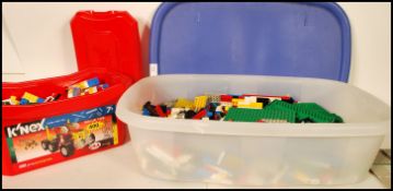 A collection of Circa 1970's / 1980's loose lego pieces, including bricks, plates, trees, wheels,