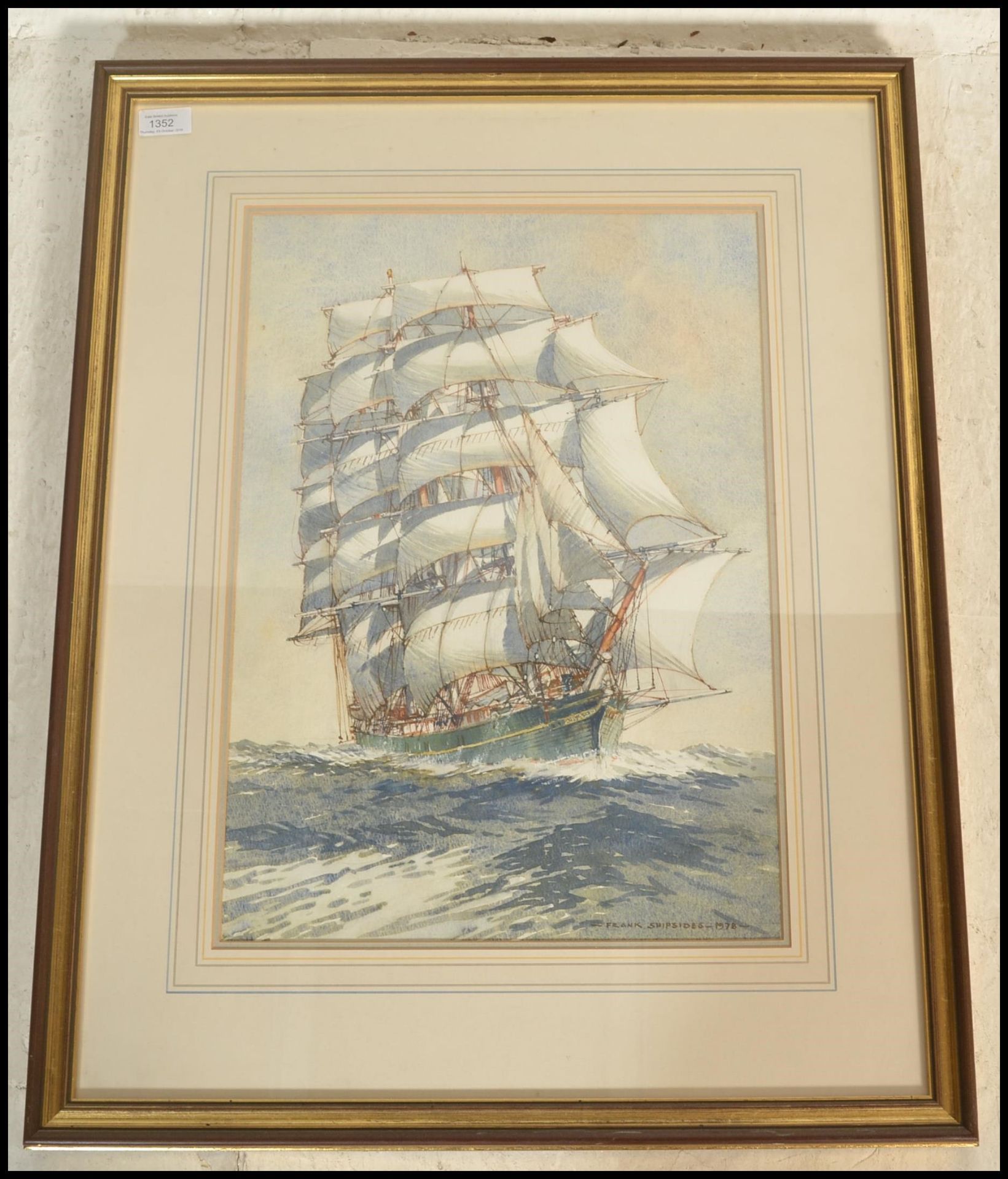 Frank Shipsides - Bristol Savages - 'The Thermopylae'  -A 20th Century watercolour on paper