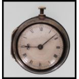 ROBERT NELSON LONDON 1785 SILVER FUSEE POCKET WATCH AND COVER