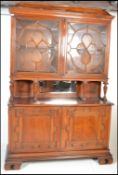 An exceptional late 19th Century solid mahogany buffet de corps / library bookcase cabinet. Raised