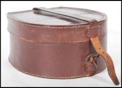 A good vintage Cowhide construction leather Collar box (with "COLLARS" tooled into lid top)