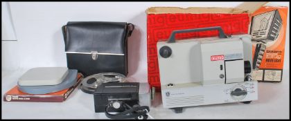A selection of vintage 20th Century film equipment to include a eumig mark 501 film projector, a