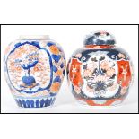 Two 20th Century Chinese ceramic ginger jars to include an early 20th Imari jar hand painted with