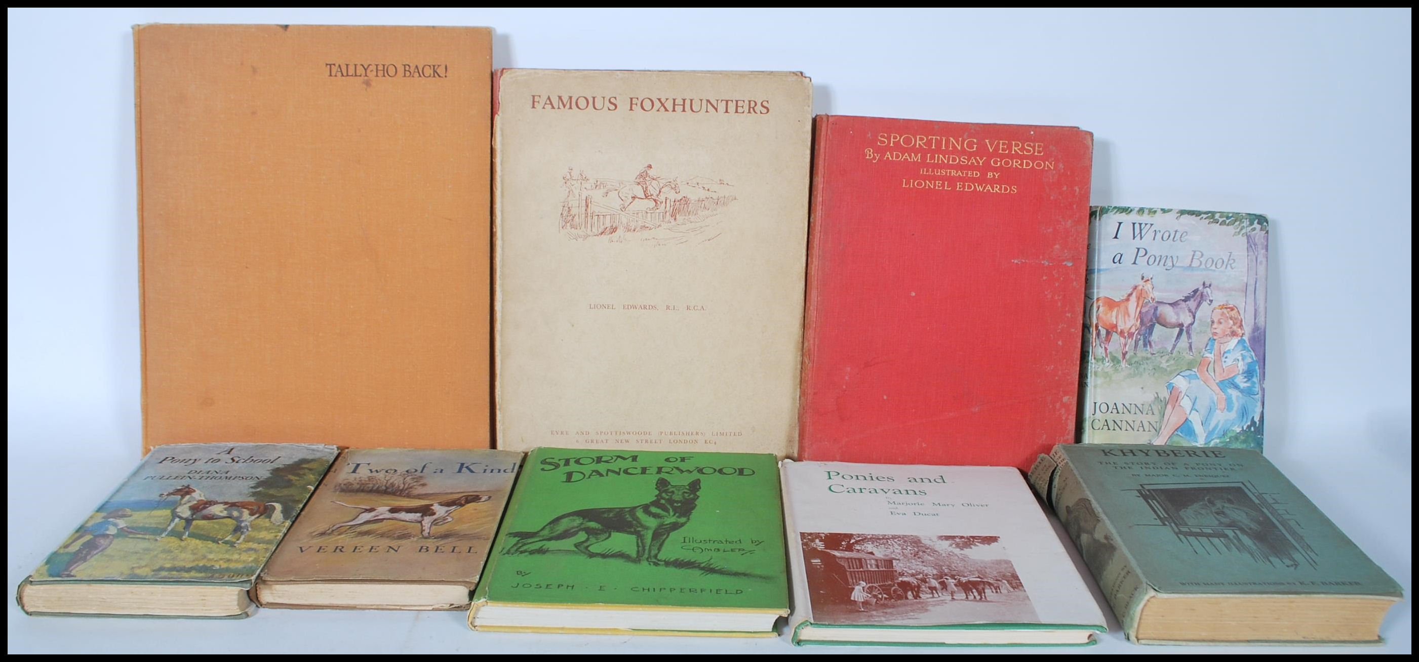 A collection of horse / equestrian related vintage 20th Century books to include A Pony To School by