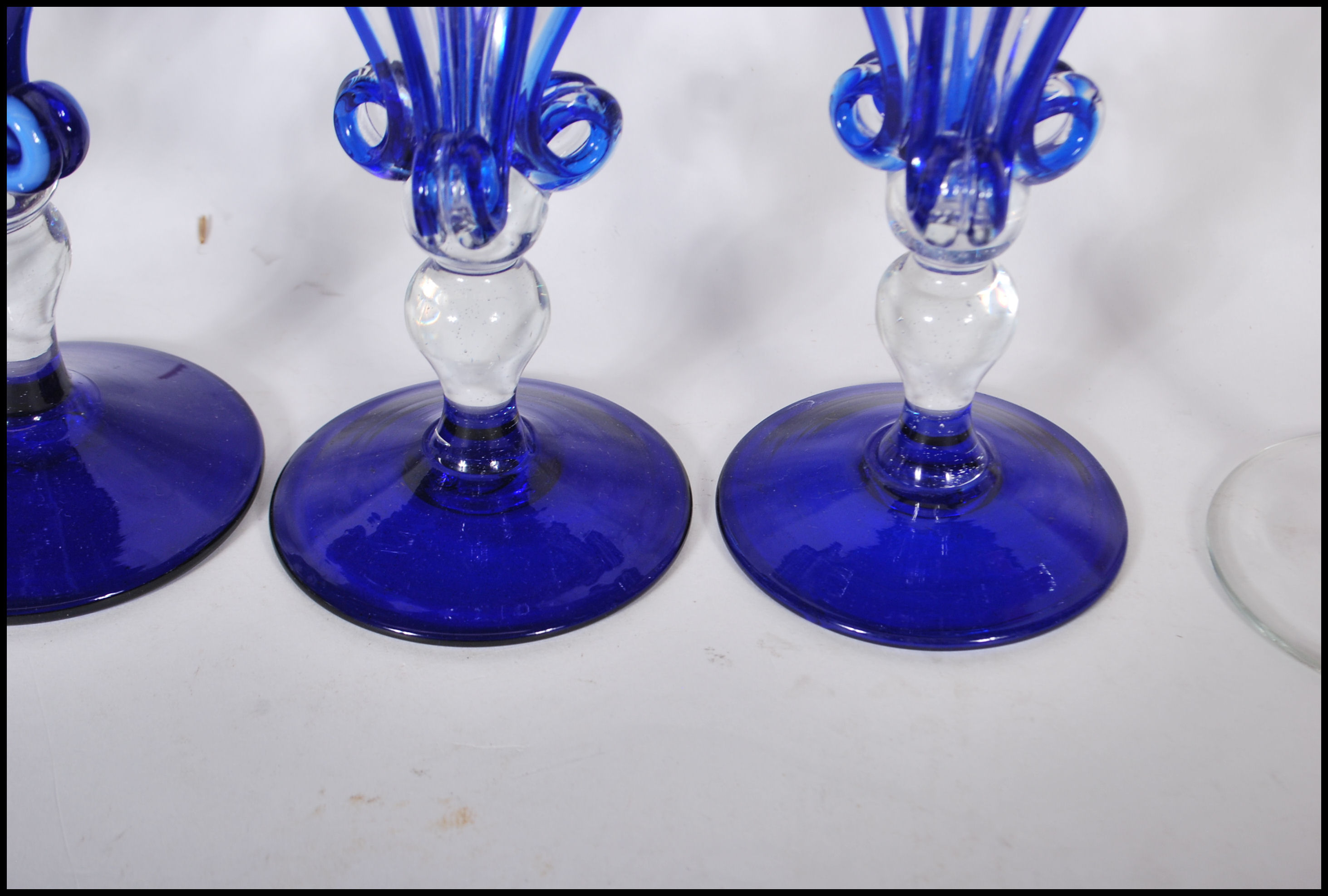 A collection of 10 Italian studio art glass candlesticks dating from the 20th century. To include - Image 7 of 15