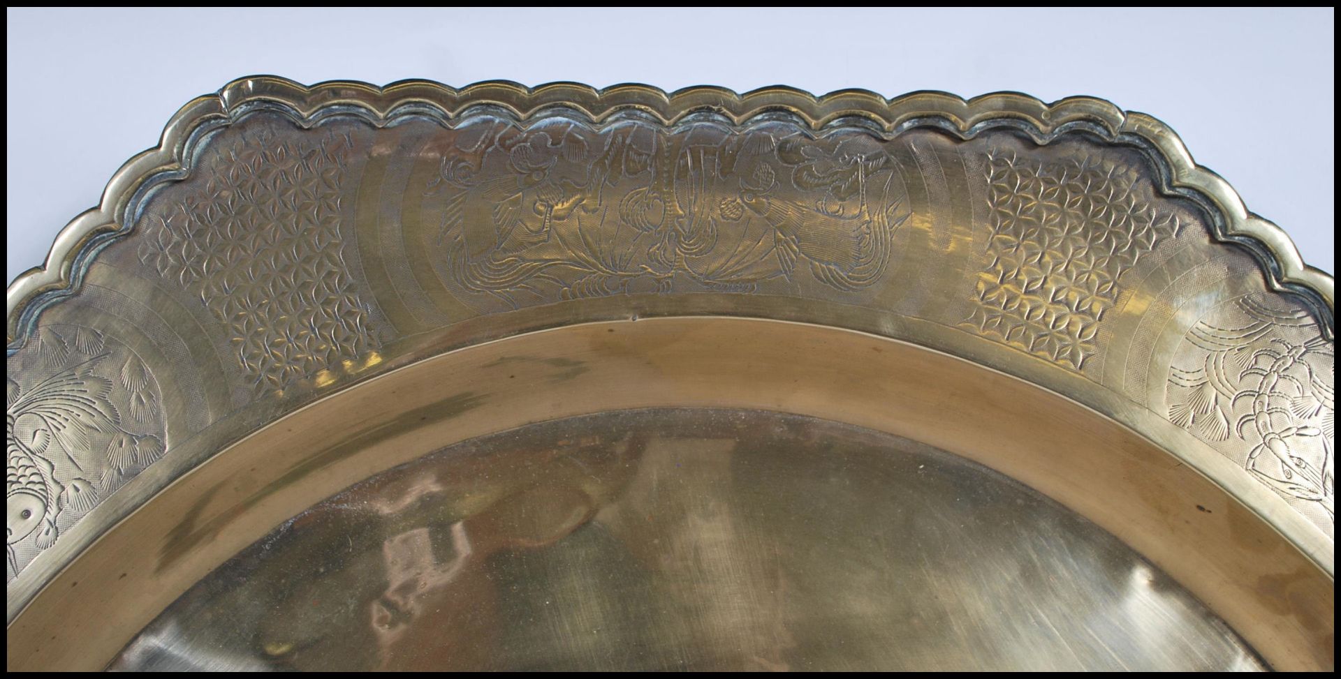 An early 20th Century Persian Islamic brass centre - Image 3 of 7