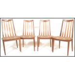 G Plan- A set of four retro mid 20th Century G Plan Fresco range tak wood rail back dining chairs