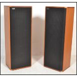A large pair of mid century floor standing teak wood cased hi-hi speakers by Celestion 66 - Studio