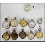 A quantity of open face pocket watches to include three military examples, Superior Timekeeper, Ed