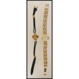 A 9ct gold hallmarked Accurist ladies wristwatch and bracelet strap. Sponsors Mark AW Ltd. Stamped