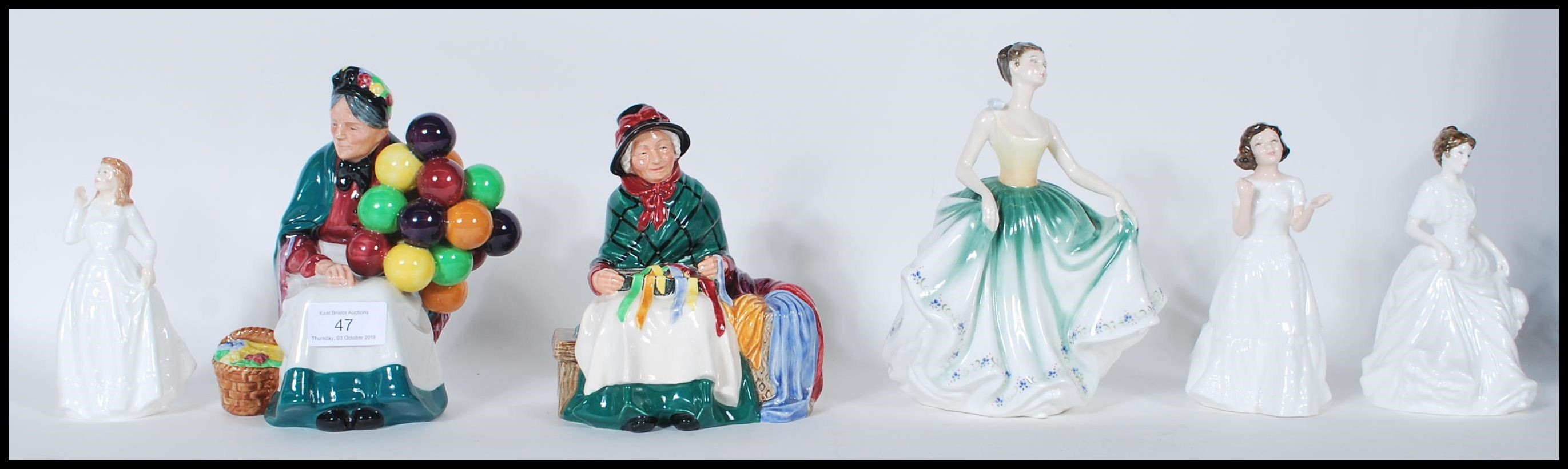 A collection of Royal Doulton ceramic figurines to include Harmony HN 4096, Joy HN 3875, Welcome