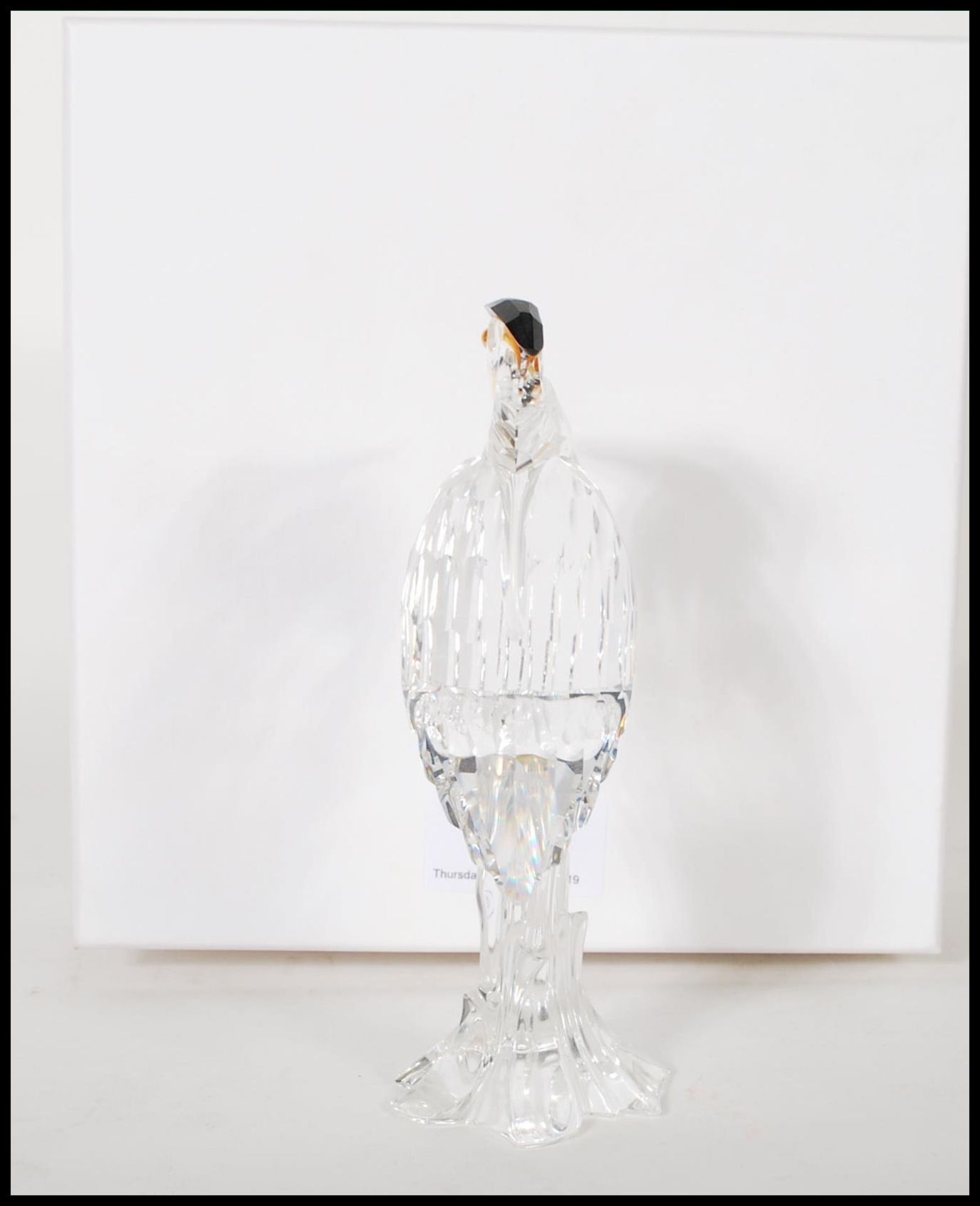 Swarovski - Silver Crystal - a cut glass crystal figurine of a Heron / crane raised on a - Bild 4 aus 5