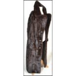 A vintage 20th Century ladies full length fur jacket possibly mink, deep collars and cuffs, no