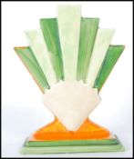 A vintage early 20th Century Art Deco 1930's fan stem vase by Myott & Son raised on a stepped base