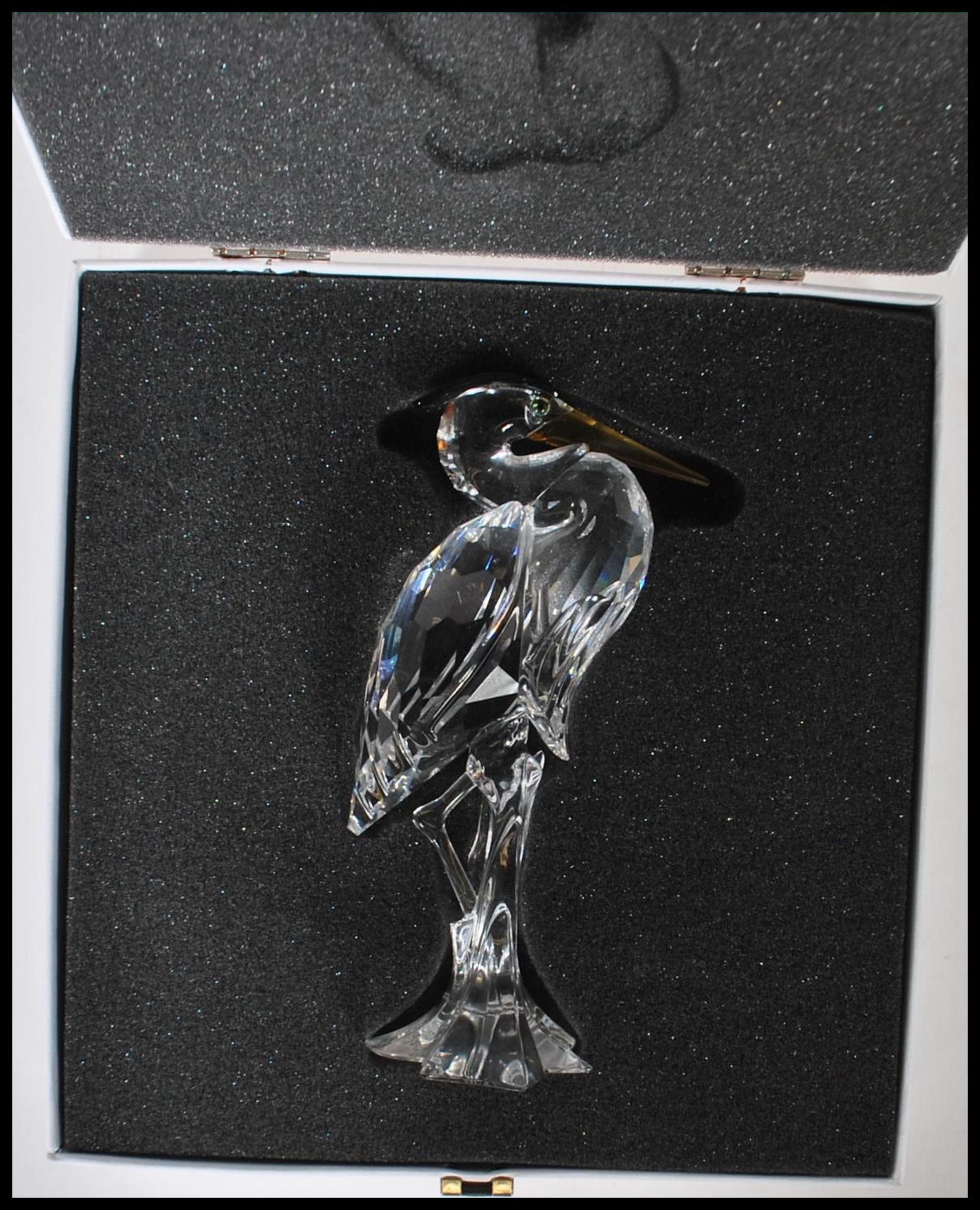 Swarovski - Silver Crystal - a cut glass crystal figurine of a Heron / crane raised on a - Bild 5 aus 5