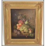 Manner of Edward Ladell - A 20th Century oil on board still life painting depicting grapes on the