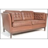 A believed original retro vintage 1970's London style Danish / Scandinavian two-seater sofa