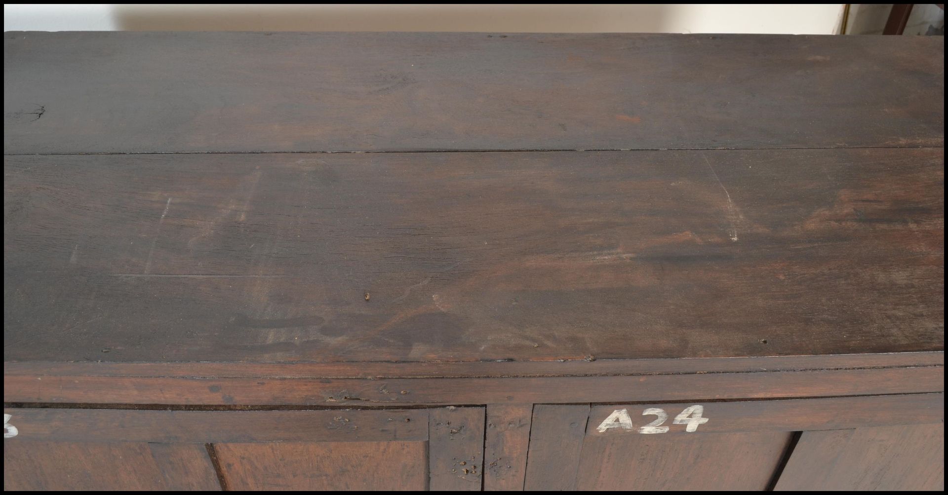 A pair of unusual 20th century hardwood sideboard cabinets of hardwood construction being raised - Bild 3 aus 17