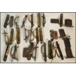 A collection of 19th Century Victorian brass door / furniture pull handles and back plates. The