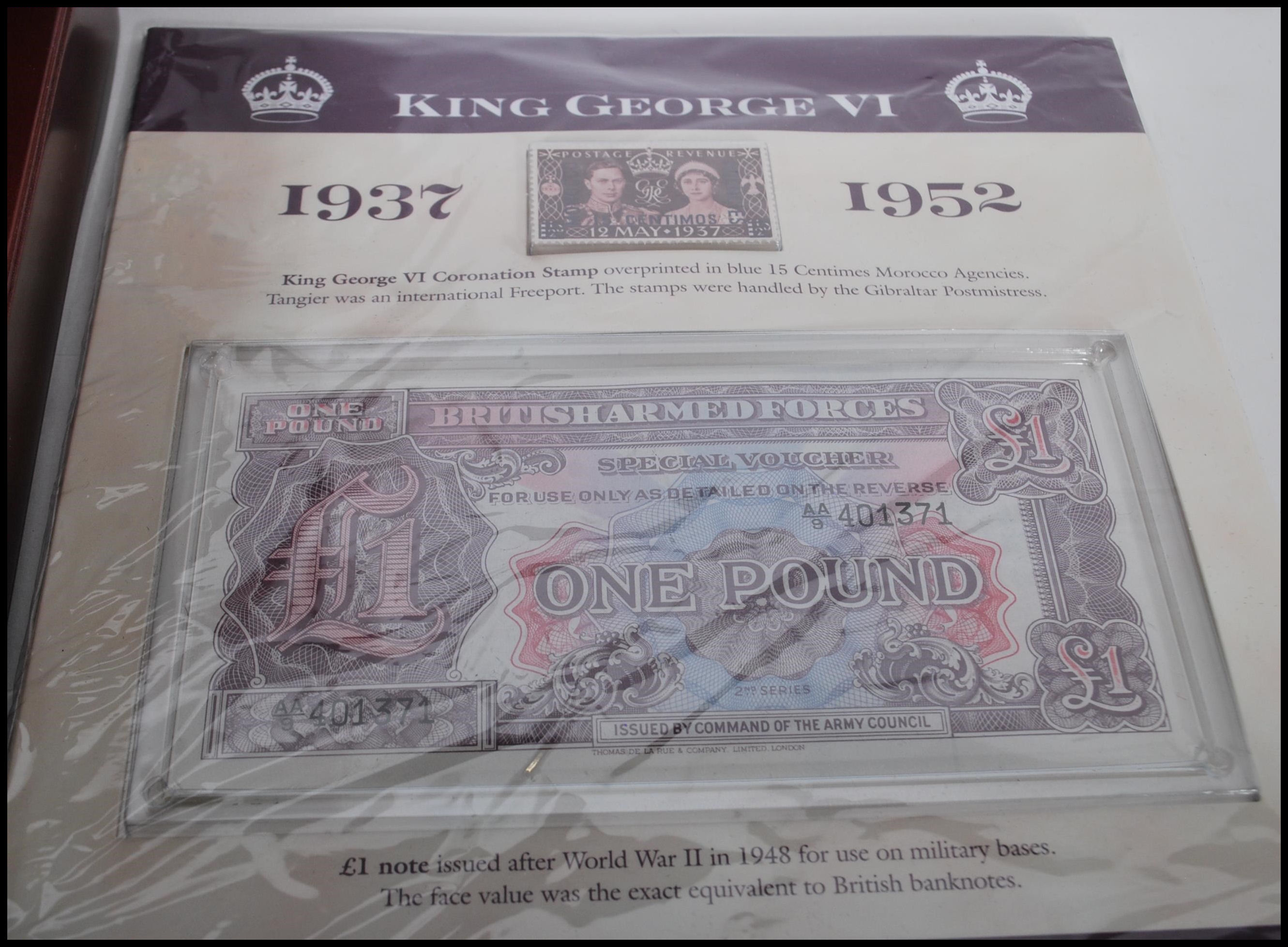 BRITANNIA THE COIN AND BANKNOTE TRIBUTE SET with a certificate, in a fitted case, blue Bank of - Image 9 of 12
