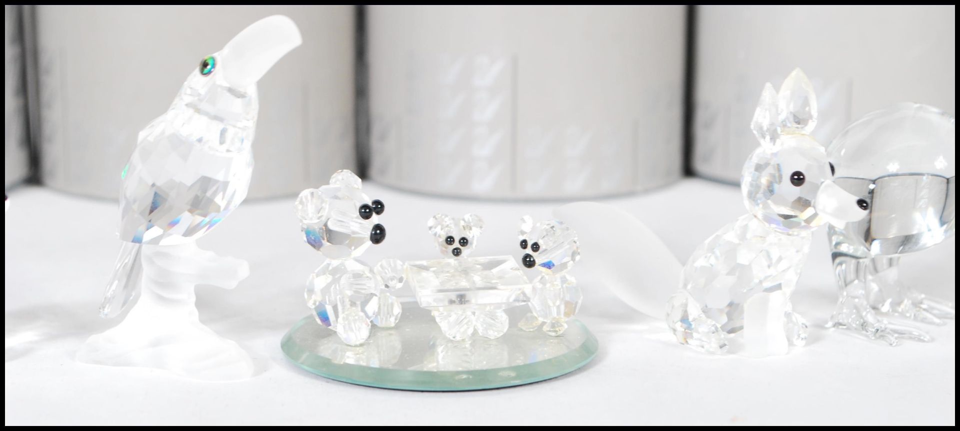 A collection of Swarovski crystal cut glass figurines to include the three bears, a toucan, a - Bild 3 aus 5