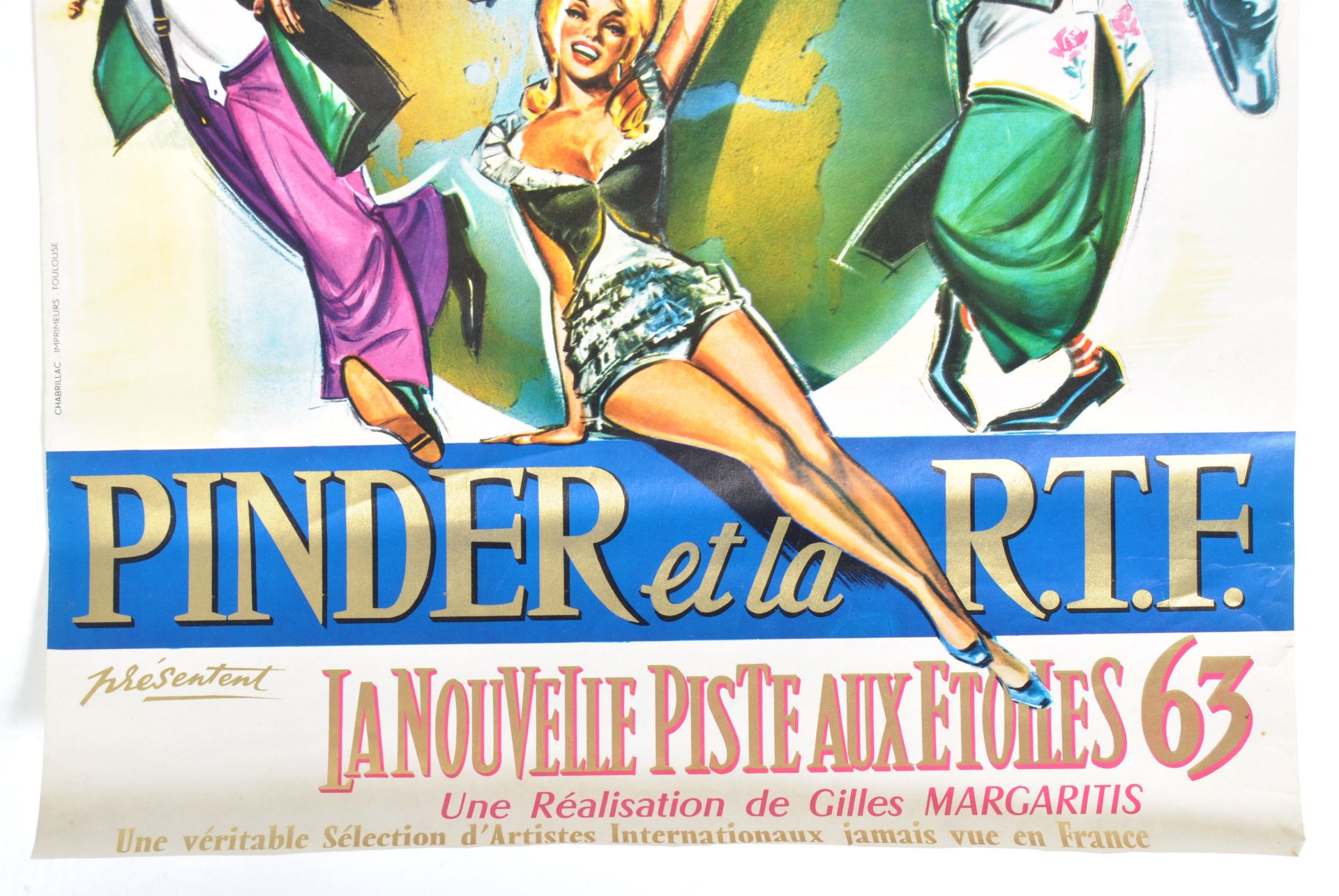 ORIGINAL VINTAGE FRENCH PINDER O.R.T.F. CIRCUS ADV - Bild 4 aus 5