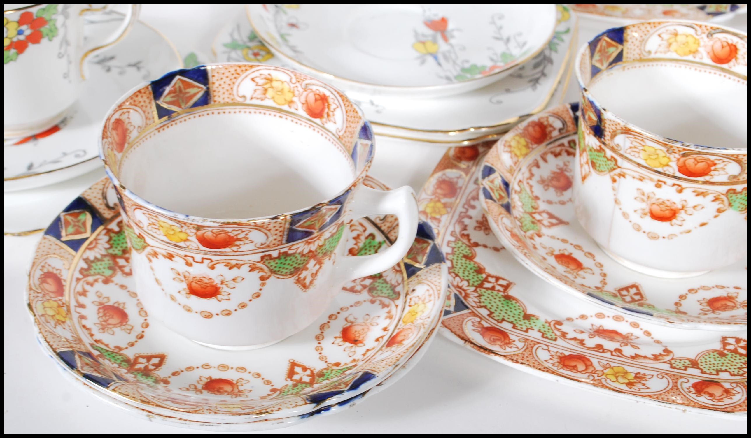 A set of 1930's Art Deco Sampson Smith Wetley China part tea service in a wisteria pattern - Image 8 of 12