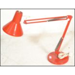 A HCF 1960's vintage retro mid 20th Century Danish anglepoise desk lamp raised on a round base