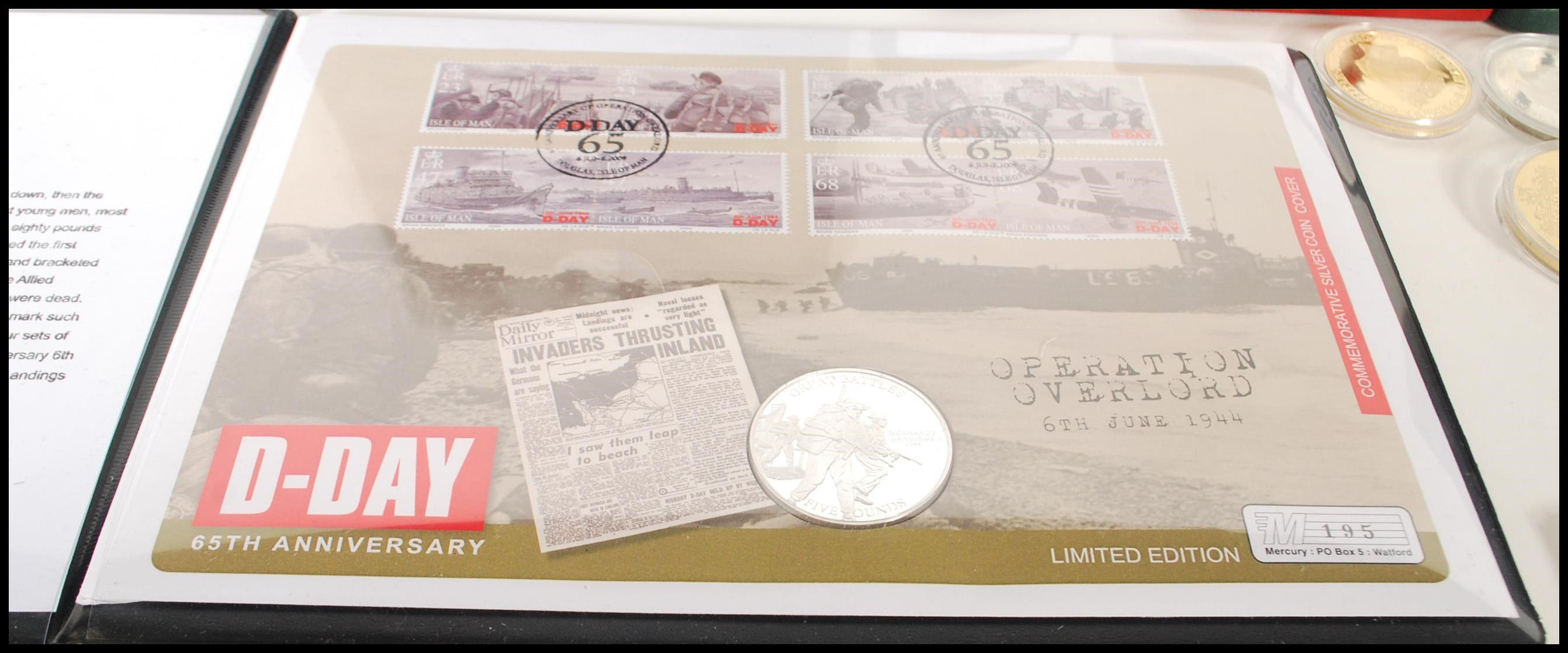 A collection of commemorative coins and silver proof coins to include D-Day £5 Coin Presentation - Image 8 of 9