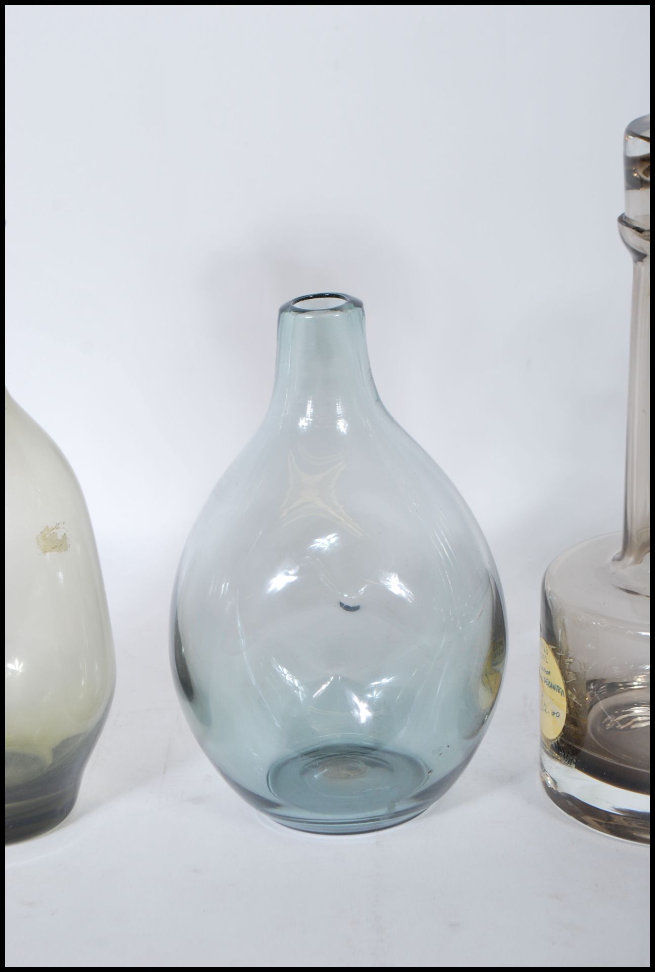 A collection of mid 20th Century 1970's Scandinavian coloured glass decanters and vases to include - Bild 3 aus 6