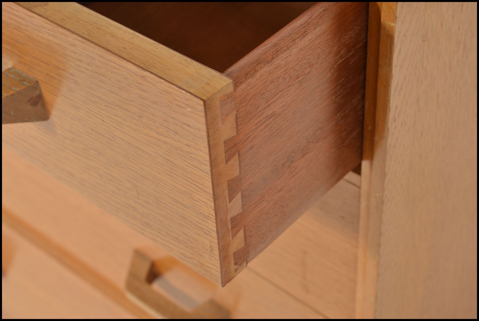 E. Gomme- G Plan- Brandon Range- A  20th Century light oak chest of drawers. The chest consisting of - Image 5 of 5