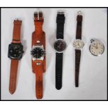 A group of gentleman's wrist watches to include makes form CAT stainless-steel YF141 water-resistant
