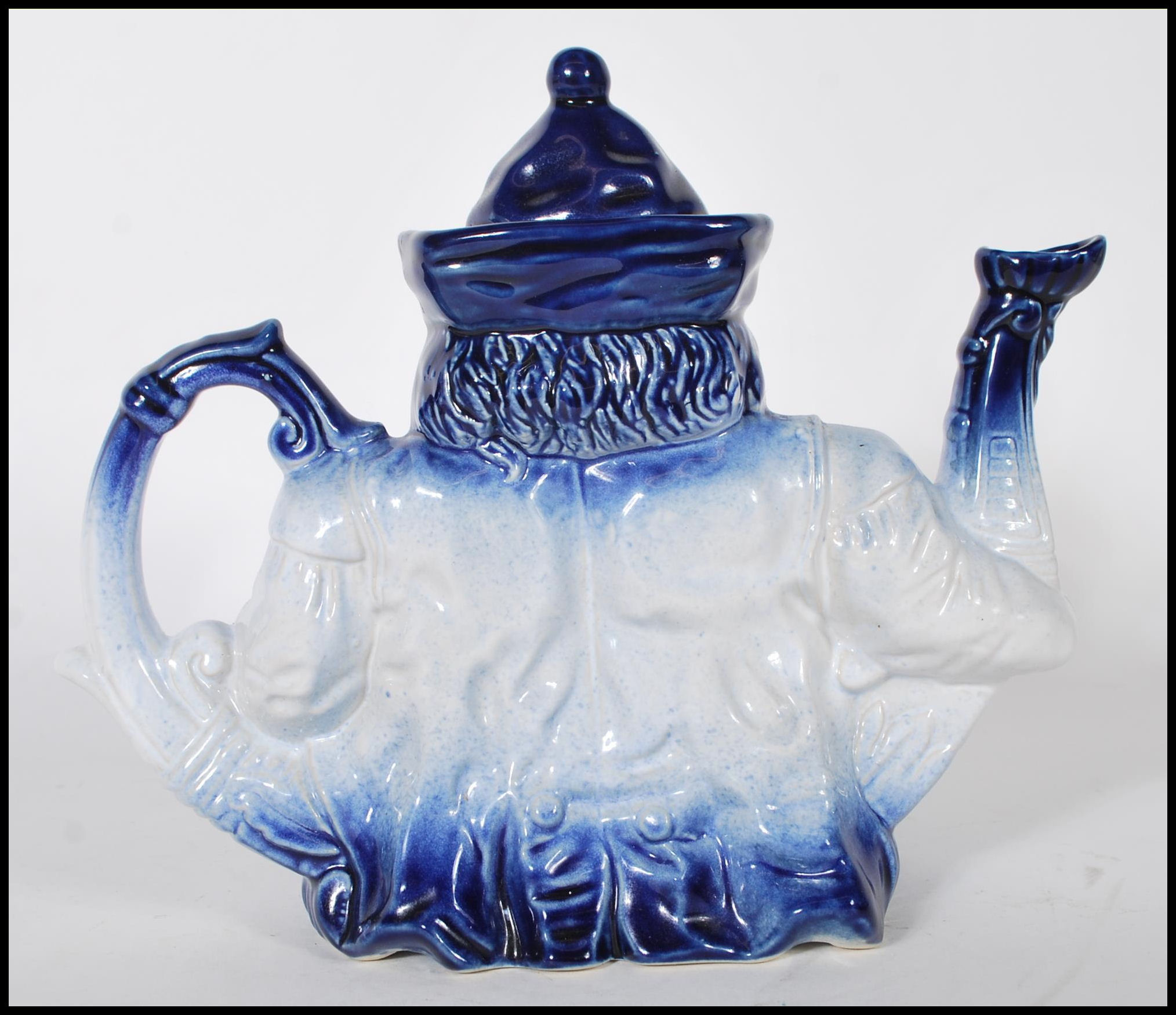 An early 20th Century Staffordshire ceramic teapot in the form of a Toby character. The teapot - Image 3 of 8