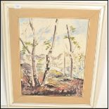 MARY STELLA EDWARDS - Oil on board painting of a woodland titled ' Tree Sketch ' Signed Mary