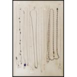 A selection of stamped 925 silver necklace chains to include a twist chain, fone link chains,