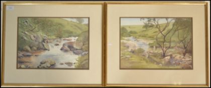 Bill Laird - Bristol Savages - Two 20th Century watercolour on paper landscape paintings one