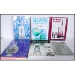 A selection of 20th Century retro glass collectors reference books to include 'English Glass' W.