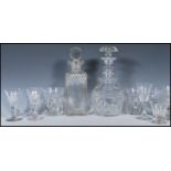 A collection of glasses and decanters dating from the 19th Century Victorian era to include