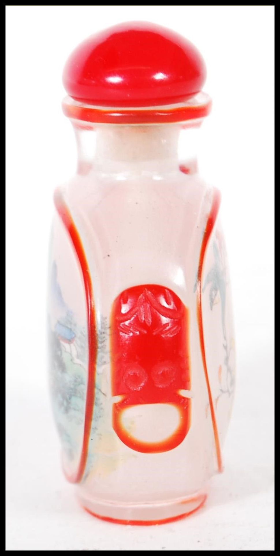 A late 19th Century Chinese glass perfume scent bottle of small proportions having the interior hand - Bild 4 aus 7
