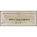 A collection of stamped 925 ladies silver bracelets to include a dress bracelet set with white