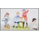 A Royal Doulton figure group entitled 'Milestone' depicting a boy and a girl at a 1 mile marker