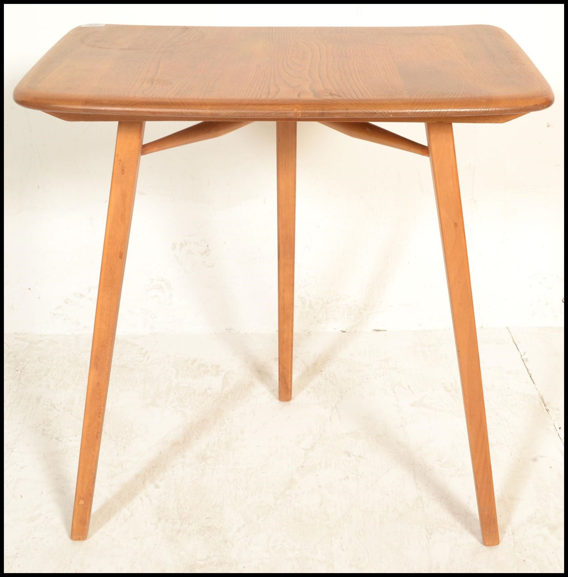 Ercol- A retro mid 20th Century beech and elm blonde Ercol table extension raised on tapering - Image 6 of 6