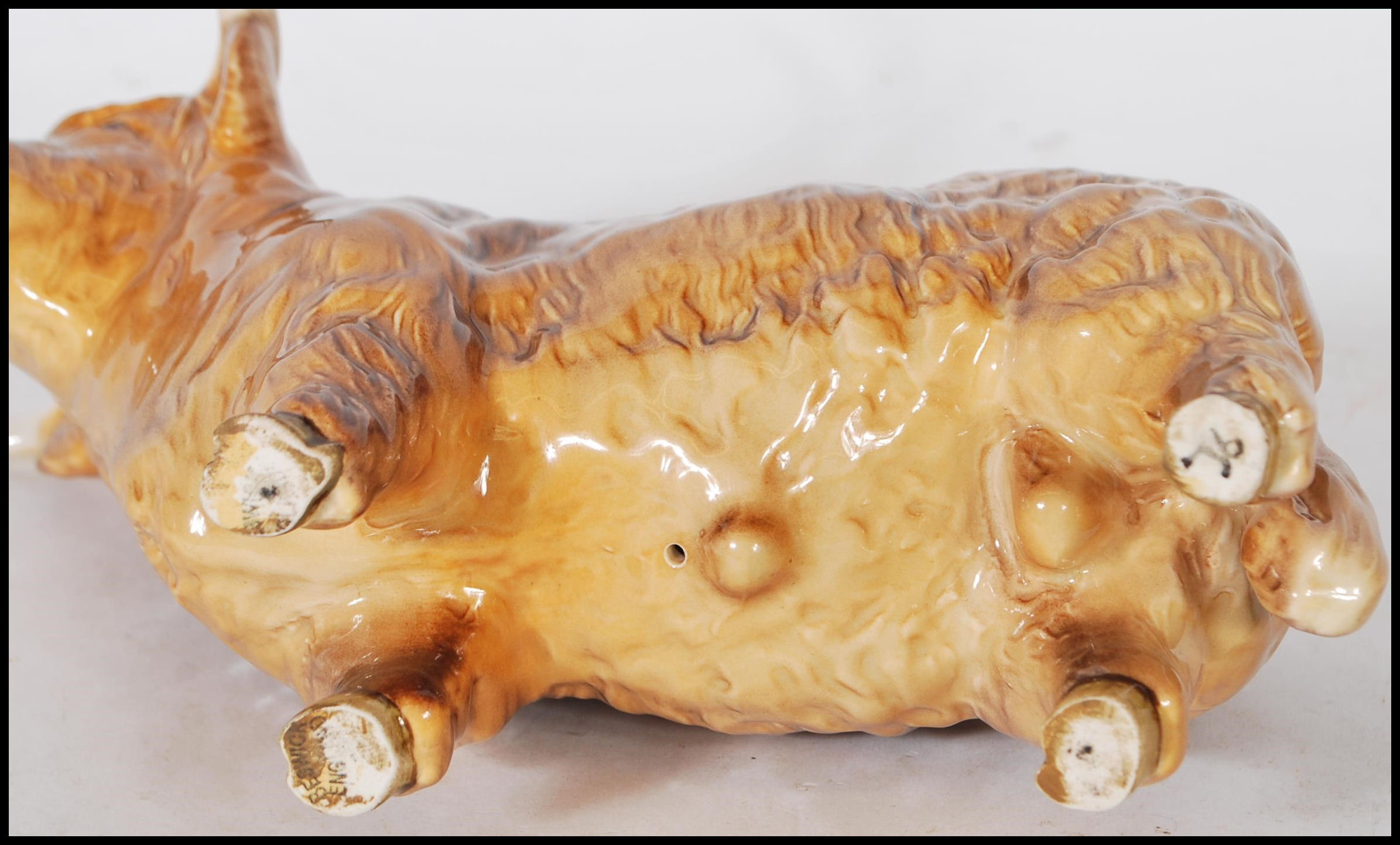 A Beswick ceramic figurine of a Highland cattle bull being stamped for Beswick, England to the foot. - Image 7 of 7