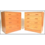 E. Gomme- G Plan- Brandon Range- A matching pair of 20th Century light oak chest of drawers. Each