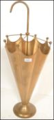 A 20th Century hammered brass antique style umbrella / stick stand in the form of an umbrella having
